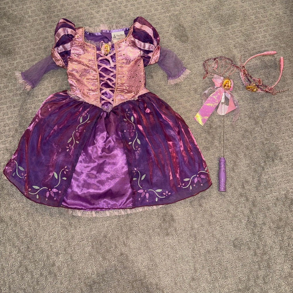 Disney Purple and Pink Rapunzel Costume with Accessories